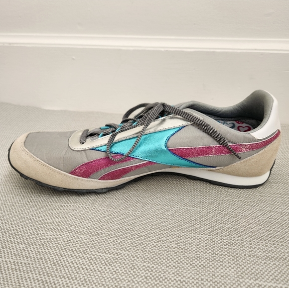 RBK Reebok Modern Classic Aztec Glam Comfort Gray Pink Blue Sneaker Women Sz 12 - Picture 8 of 16